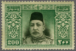 Mounted Mint Sultan Mehmed V 200 Ghrush Green And Black, Very Fine Mounted Mint Signed Keiser, Cat.v. 900 - Andere & Zonder Classificatie