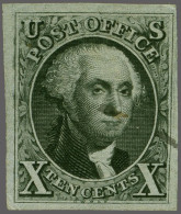 Without Gum 1875 Reprint George Washington 10 Cents Black On Bluish Paper, Very Fine (small Pencil Stroke At Right), Cat - Altri & Non Classificati