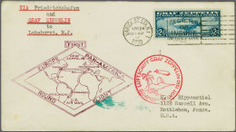 Cover , Airmail Air Mail, Graf Zeppelin $ 2,60 Blue On Cover Pan-America Flight (Sieger 64H) To Utica, New York, Very Fi - Other & Unclassified
