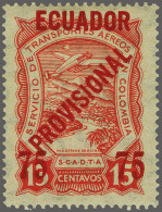 Airmail , Mounted Mint SCADTA 50 Centavos - 3 Sucres With Provisional Overprint, Very Fine Mounted Mint, Cat.v. 865 - Ecuador
