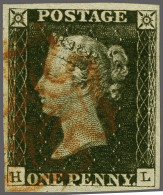 1840 1d. Plate 1b HL Varieties Recut Sideline And Recut Corners, Good Margins And A Light Strike Of The Maltese Cross In - Unclassified