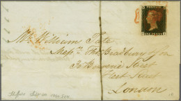 Cover 1840 1d. Plate 3 GD, Plate 4 CI And PI On Cover All Good To Large Margins With Red Maltese Crosses, Cat. £ 1700 - Cartas & Documentos