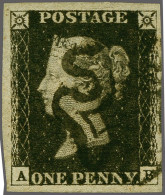 1840 1d. Plate 6 AB Good To Large Margins With A Crisp Strike Of The Maltese Cross In Black, Cat. £ 400 - Used Stamps