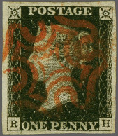 1840 1d. Plate 6 RH Good To Large Margins With A Crisp Strike Of The Maltese Cross In Red, 1998 RPS Certificate, Cat. £ - Oblitérés