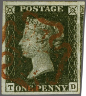 1840 1d. Plate 7 TD On Experimental Thin Paper, Large To Very Large Margins With A Good Strike Of The Maltese Cross In R - Usati