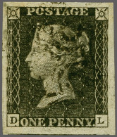 1840 1d. Plate 8 DL Good To Very Large Margins With Re-entries NE And D Squares And A Light Strike Of The Maltese Cross - Usados