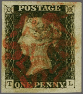 1840 1d. Plate 8 TL Constant Variety - Scratches Above NE Sq. - Good To Very Large Margins With A Light Strike Of The Ma - Usati