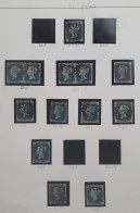 1840 2d. Plate 1. Fine Group Of Nine Ex. And Two Pairs Nearly All With Four Margins, Including Shades, Red And Black Mal - Used Stamps