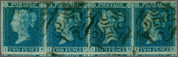 1841 2d. Plate 3 IB-IE Horizontal Strip Of Four, Good To Large Margins (small Horizontal Scissor Cut Under I Of IB In Ma - Oblitérés
