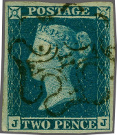 1841 2d. Plate 3 JJ And JH Both With Good Margins (small Imperfections) And With Good Strikes Of The No.11 En 12 In Malt - Used Stamps