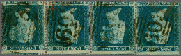 1854 2d. Plate 4 (small Crown Perf 16) FG-FJ Strip Of Four With The Error Watermark Inverted, A Fine To Very Fine Strip - Oblitérés