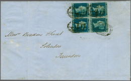 Cover , Block 1854 2d. Plate 4 (Spec. F1, F1g Small Crown Perf 16) A Fine To Very Fine Block Of Four SH-TI (SH, TH Small - Lettres & Documents
