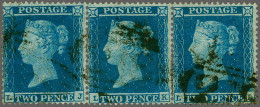 1855 2d. Plate 5 (Spec. F4 Small Crown Perf 16) Collection With 13 Singles, 1 Pair, Strip Of Three And A Single On Cover - Usados