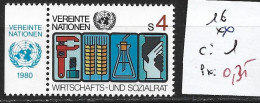 NATIONS UNIES OFFICE DE VIENNE 16 **  Côte 1 € - Unused Stamps