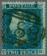 1855 2d. Plate 5 (Spec. F5 Large Crown Perf 16) Collection With 33 Singles, 3 Pairs, Strip Of Three Including The Major - Used Stamps