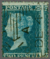 1857 2d. Plate 6 (Spec. F7 Large Crown Perf 14) Specialised Collection With 79 Singles, 6 Pairs, 1 Strip Of Three, 2 Str - Usados