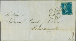 Cover 1858 2d. Blue Plate 7 (HG) With The Major Re-entry (ST In Neck Victoria), Fine To Very Fine Used On Entire Sent Fr - Usados