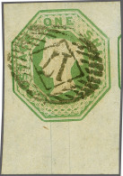 1847 Embossed 1s. Green, Large To Very Large Margins Cancelled By The London Chief Office 17 Numeral - A Jumbo Copy - Ca - Oblitérés