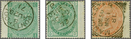 1867-1881 1s. Green Plates 4-13 And 1s. Orange-brown Plate 13 (incl. SG 151 2x) A Fine Group Of Totally 34 Examples And - Oblitérés