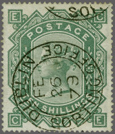 1878 10s. Greenish Grey Watermark Maltese Cross Plate 1, A Very Fine Example Cancelled With A Crisp Strike Of The Dublin - Used Stamps