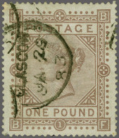 1882 £1 Brown-lilac Watermark Large Anchor Plate 1 (BF), A Fine Example (minor Imperfections, Nevertheless Very Presenta - Usados