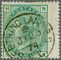 1874 1s. Green Plate 9, A Very Fine Example Cancelled With A Superb Strike Of The London E.C. Seethinglane B.O. Cds 1874 - Oblitérés