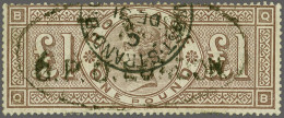 1884 £1 Brown-lilac Watermark Three Imperial Crowns (BD And QB), Two Fine Examples (imperfections, Nevertheless Presenta - Oblitérés