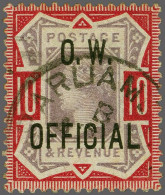 1902 Office Of Works Victoria 10d. Purple And Carmine Overprinted By O.W. Official, A Very Fine Example Cancelled By A P - Dienstmarken