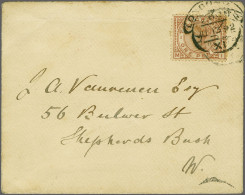 Cover 1876 1d. Red-brown (MI), Accepted For Postage On Envelope Cancelled With Two Strikes Of The London E.C. Hooded Cir - Servizio