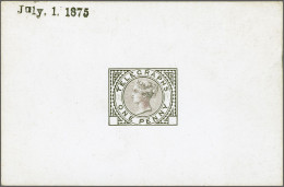 1875 1d. Die Proof, A Fine To Very Fine Example (some Hinge Remainders) Printed In Black On White Glazed Card (92x60) Wi - Service