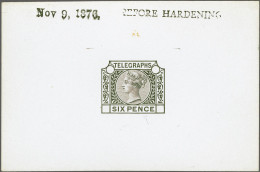 1876 6d. Die Proof, A Fine To Very Fine Example (some Hinge Remainders) Printed In Black On White Glazed Card (92x60) Wi - Officials