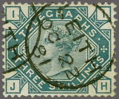 1881 3s. Slate-blue Watermark Anchor Sideways Inverted Plate 1 (JH), A Fine Example (neatly Repaired Corner Perf, Barely - Other & Unclassified