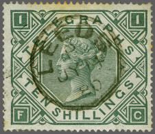 1877 10s. Grey-green (FC) A Very Fine Example Cancelled With A Good Strike Of The Leeds Cds 1880, Cat. £ 450+ - Dienstmarken