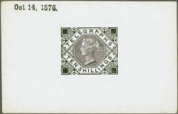 1876 10s. Die Proof, A Fine To Very Fine Example (some Hinge Remainders) Printed In Black On White Glazed Card (93x60) W - Dienstmarken