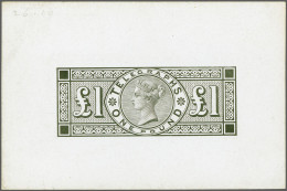 1876 £1 Die Proof, A Fine To Very Fine Example (some Hinge Remainders) Printed In Black On White Glazed Card (92x60) Wit - Officials