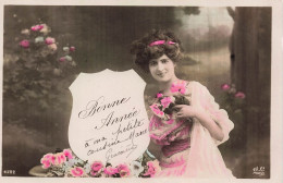 FÊTES & VŒUX - Bonne Année à Ma Petite Cousine - Femme - Fantaisie - Carte Postale Ancienne - Nouvel An