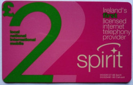 Ireland £2 Prepaid - Spirit  ( Ireland's First Licensed Internet TELEPHONY PROVIDER ) - Irland