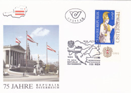 75 JAHRE REPUBLIK OSTERREICH  FDC   COVERS 1993  AUSTRIA - FDC