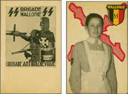 Cover 1941-1944 Collection Of SS Propaganda Cards For The Flemish And Walloon Legions (approx. 70 Postcards) Mainly Unus - Falsificaciones Y Propaganda De Guerra
