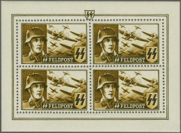 Unmounted Mint , Block Waffen-SS, 10-100F In Perforated Sheetlets Of 4, Cat.v. 4500 - Erinnophilie [E]