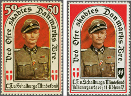 Unmounted Mint 1944, Danish Legion 50Ø Memorial Charity Label Of The Freikorps Danmark Commander Christian Frederik Von - Feldpost World War II