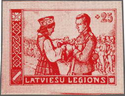 Without Gum 1944, Latvian Legion, Proofs, 8 Different Designs, Without Gum On Glaced Paper - Feldpost 2. Weltkrieg