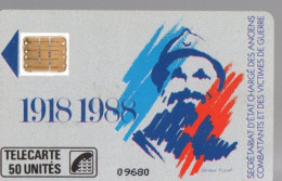 Télécarte - Armistice 70e Anniversaire -1988 50u - - 1988