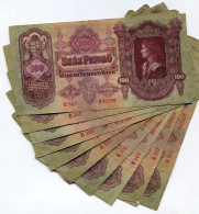 Hungary P98 100 Pengo VG Condition 1930 Banknote Money X 10 Piece Lot - Iraq