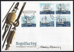 Martin Mörck. Sweden 2008. Sailing Ships. Michel 2641-2644 FDC Signed. - Maximumkaarten (CM)