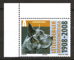 Luxembourg 2008 N° 1737 ** Animaux, Protection Des Animaux, Chien, Dogue Allemand, Chat, Chartreux, Déiereschutzliga SPA - Unused Stamps