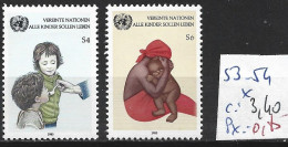 NATIONS UNIES OFFICE DE VIENNE 53-54 * Côte 3.40 € - Unused Stamps