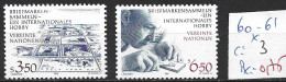 NATIONS UNIES OFFICE DE VIENNE 60-61 * Côte 3 € - Unused Stamps