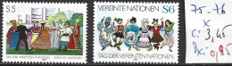 NATIONS UNIES OFFICE DE VIENNE 75-76 * Côte 3.45 € - Unused Stamps