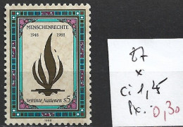 NATIONS UNIES OFFICE DE VIENNE 87 * Côte 1.25 € - Unused Stamps